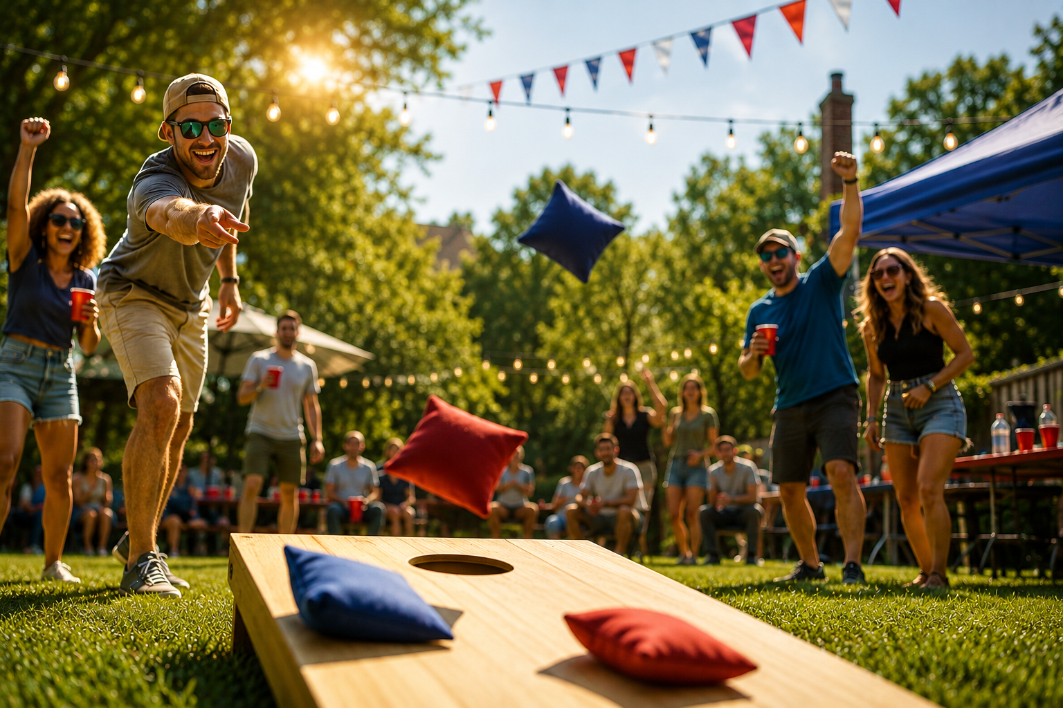 Bracket de tournoi de cornhole (jeu de poches) sur Rally