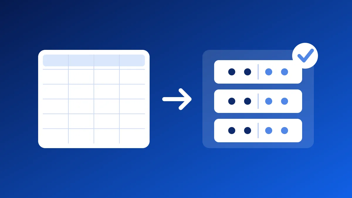 A spreadsheet on the left, an arrow, then three courts with their players and a check mark on the right